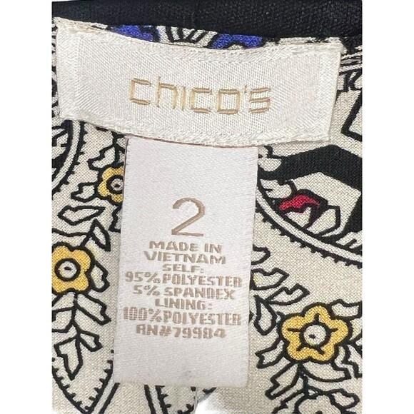 Chico's Womens Maxi Dress Size 2 Large Paisley Beach Vacation Stretch Slit Nwt - Picture 7 of 12